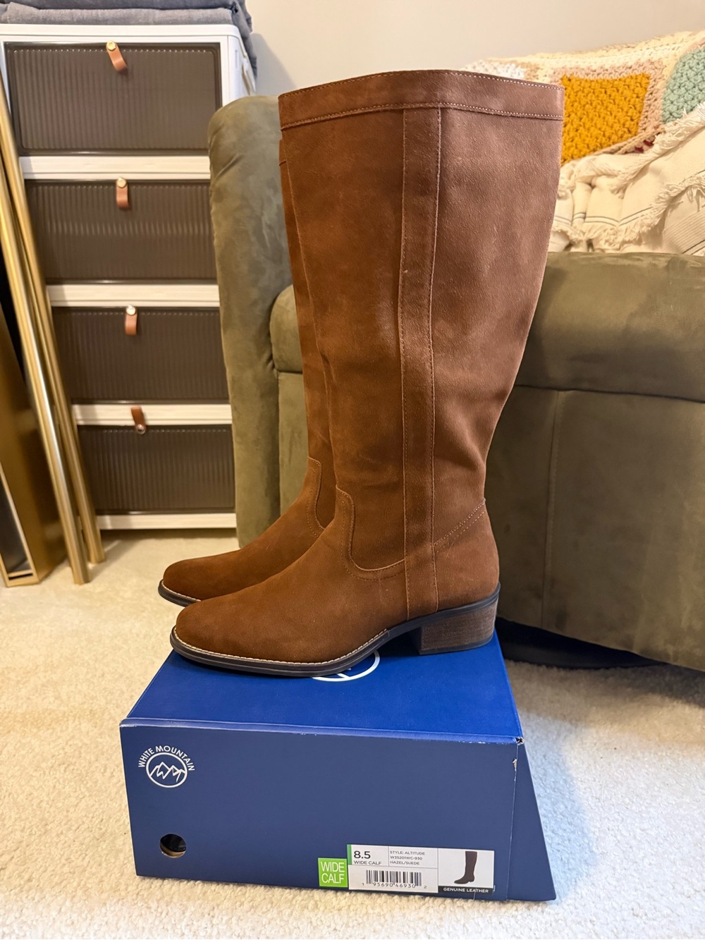 White Mountain Women’s Suede Wide-Calf Boot